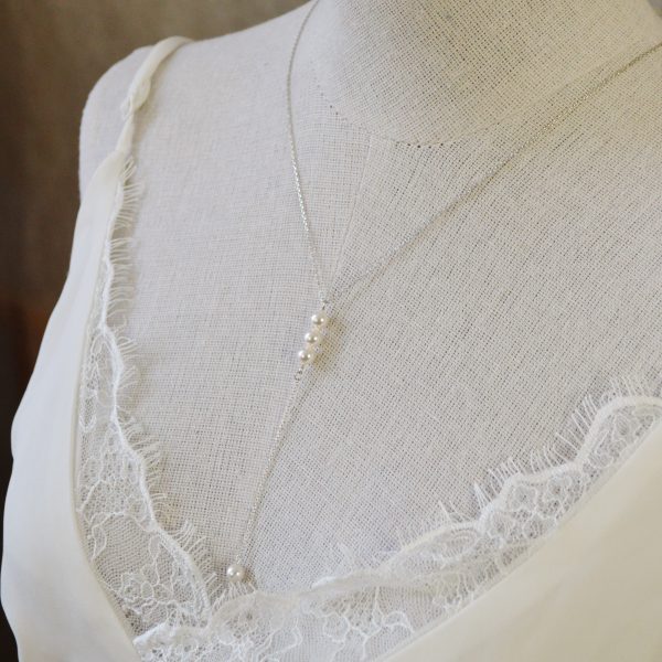 Collier avec perles de culture - bijoux mariage perles d'eau douce
